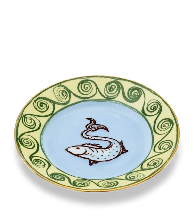 GINORI 1735 porcelain bread plate with gold threading, 16cm, UK version