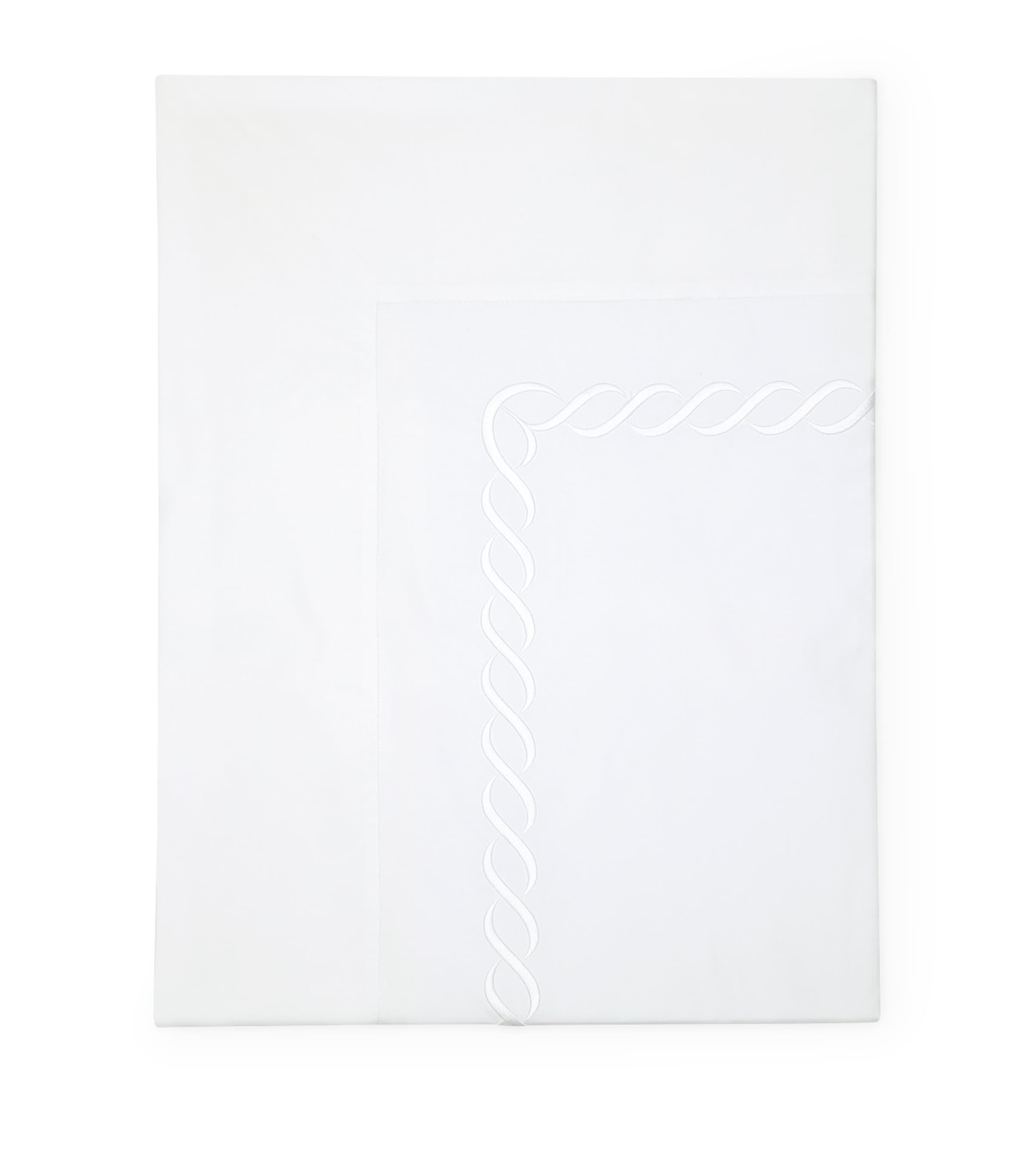 Pratesi king flat sheet with braid pattern 275cm x 275cm, imported from the UK