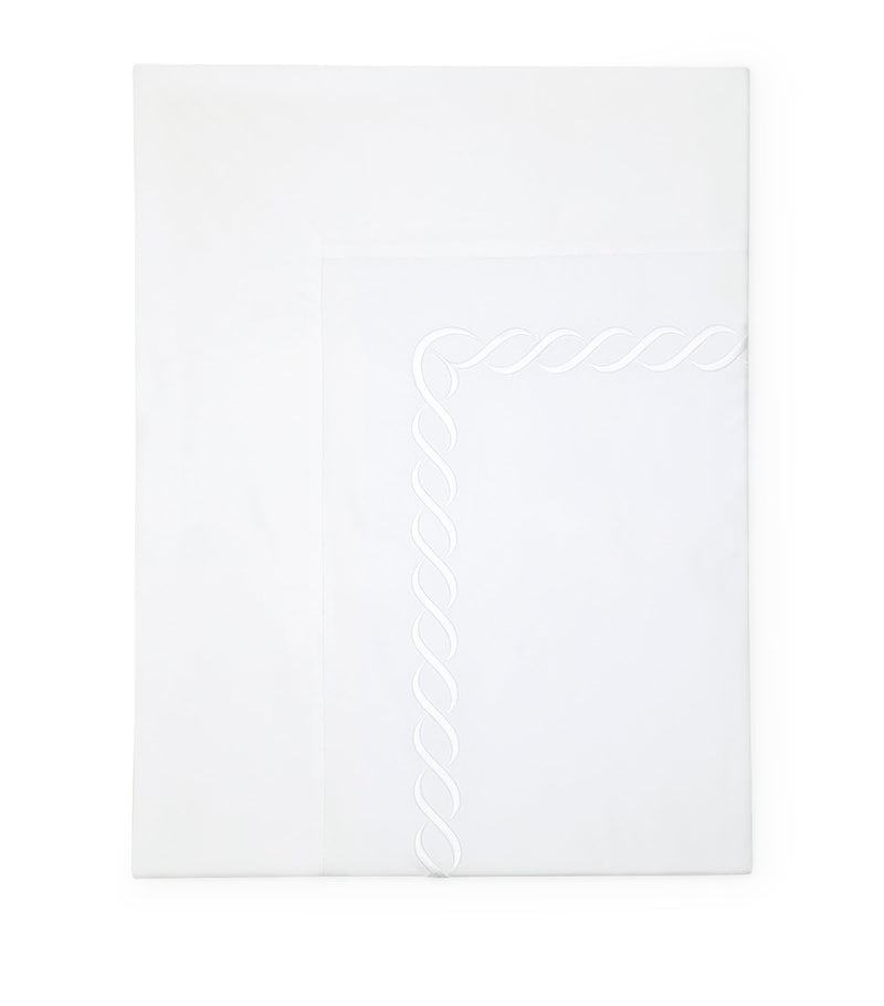 Pratesi king flat sheet with braid pattern 275cm x 275cm, imported from the UK