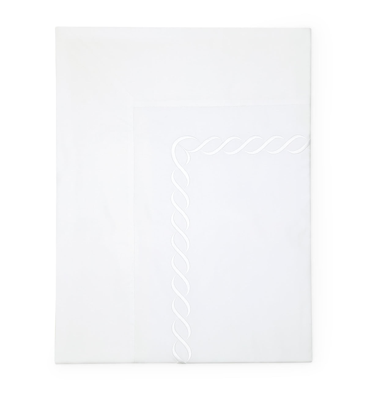 Pratesi king flat sheet with braid pattern 275cm x 275cm, imported from the UK