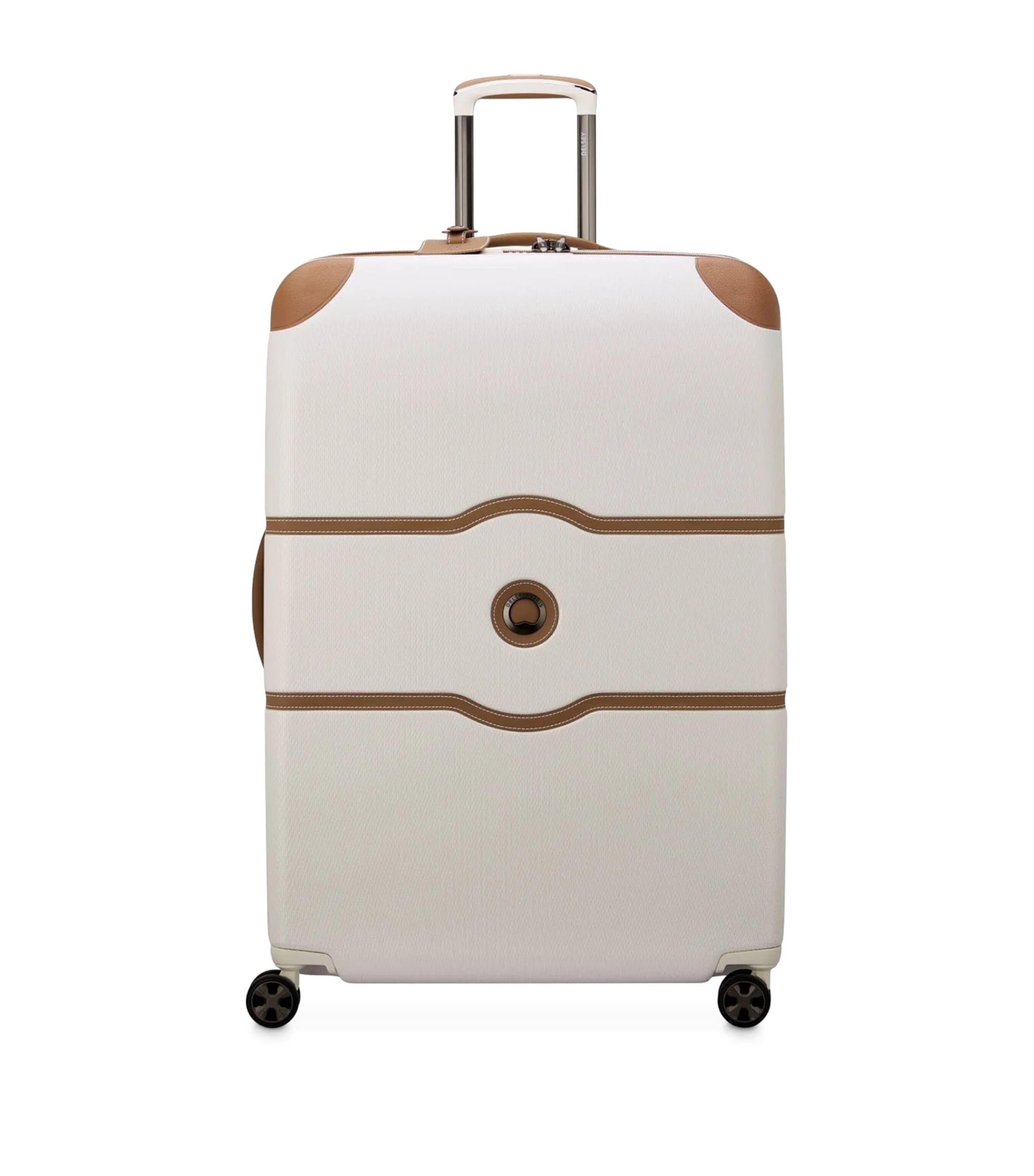 Delsey check-in suitcase with compartmentalised interior and accessory bags, 82cm height - British product