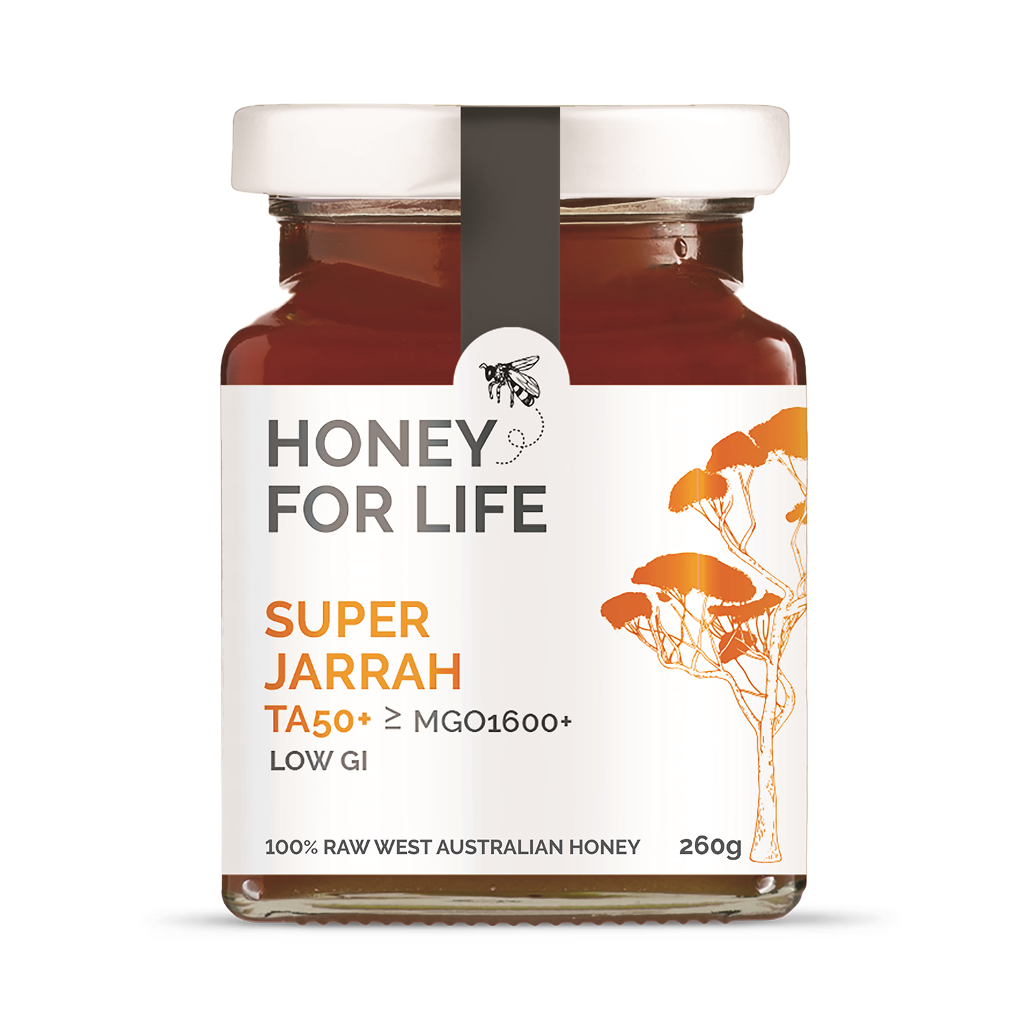 Honey for Life Super Jarrah raw honey 260g, UK version