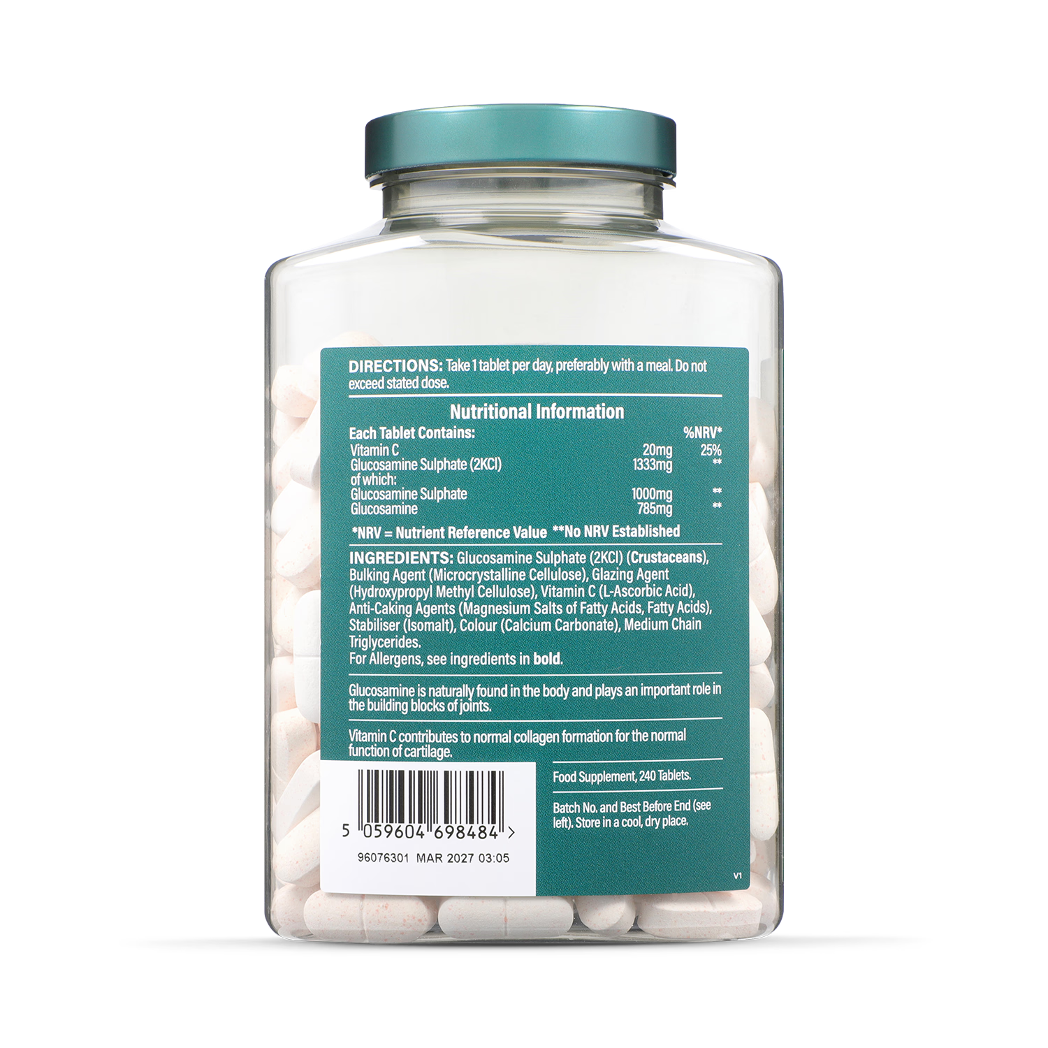 Holland & Barrett Glucosamine Sulphate Tablets 240 count, UK version