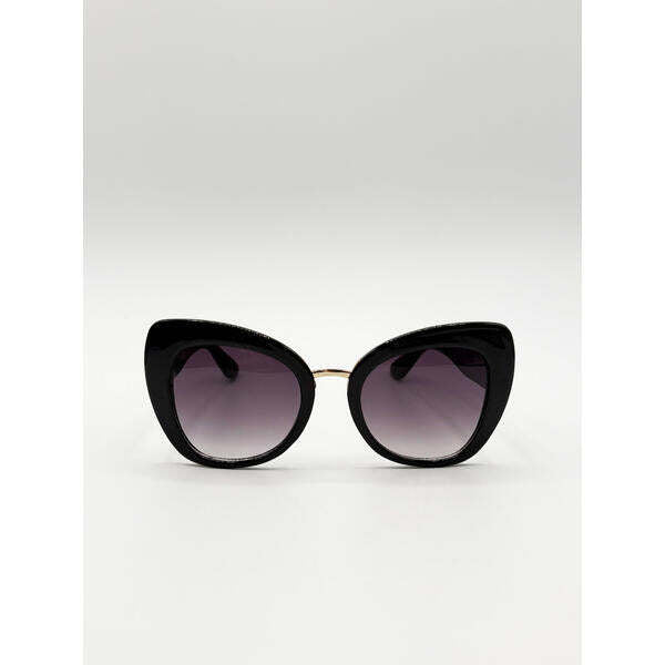 SVNX oversized cat-eye sunglasses in black - British product