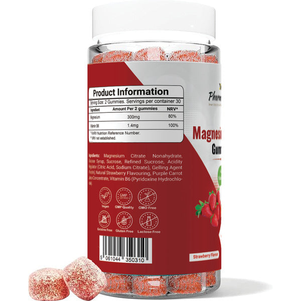 Pharmanostix magnesium citrate gummies Plus 300mg 60 gummies (British brand)