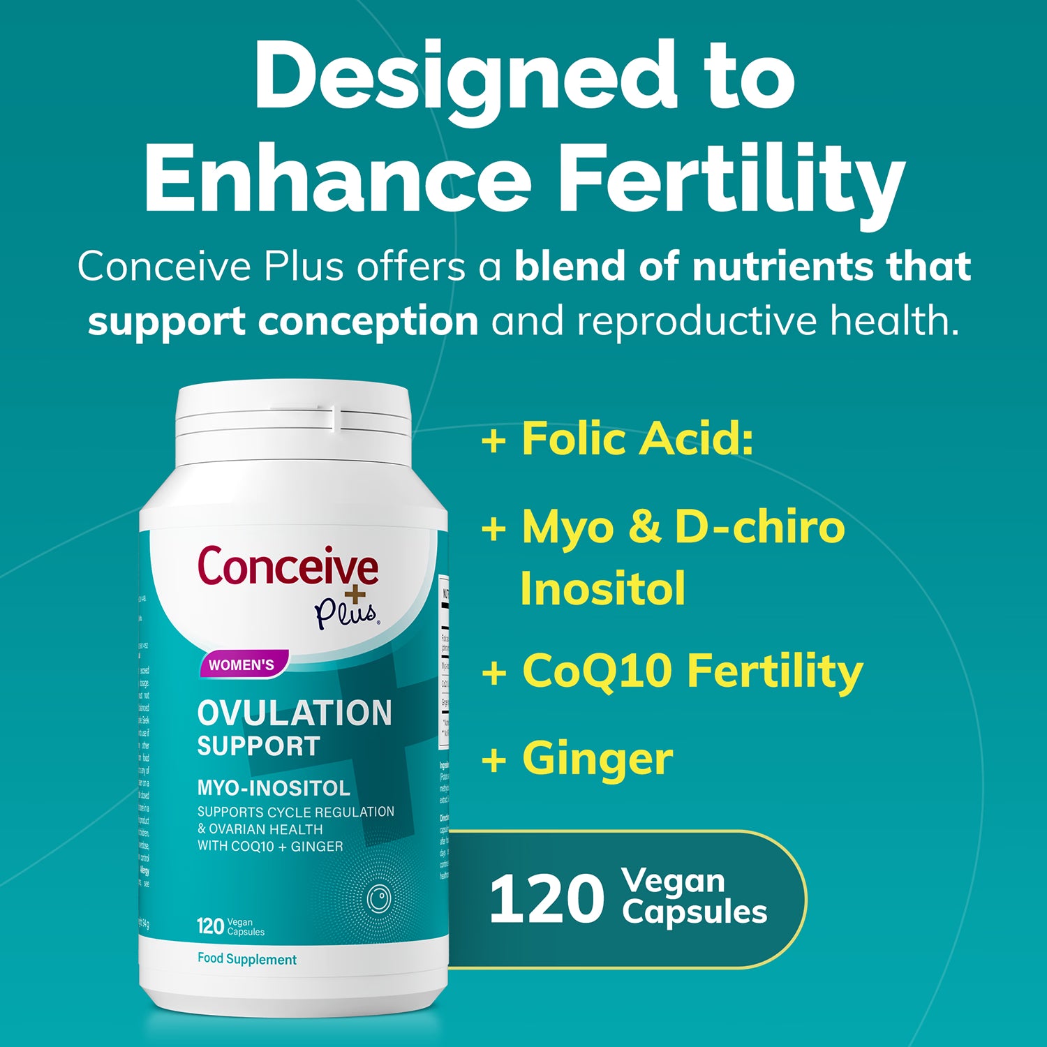 Conceive Plus ovulation support capsules 120, imported from the UK