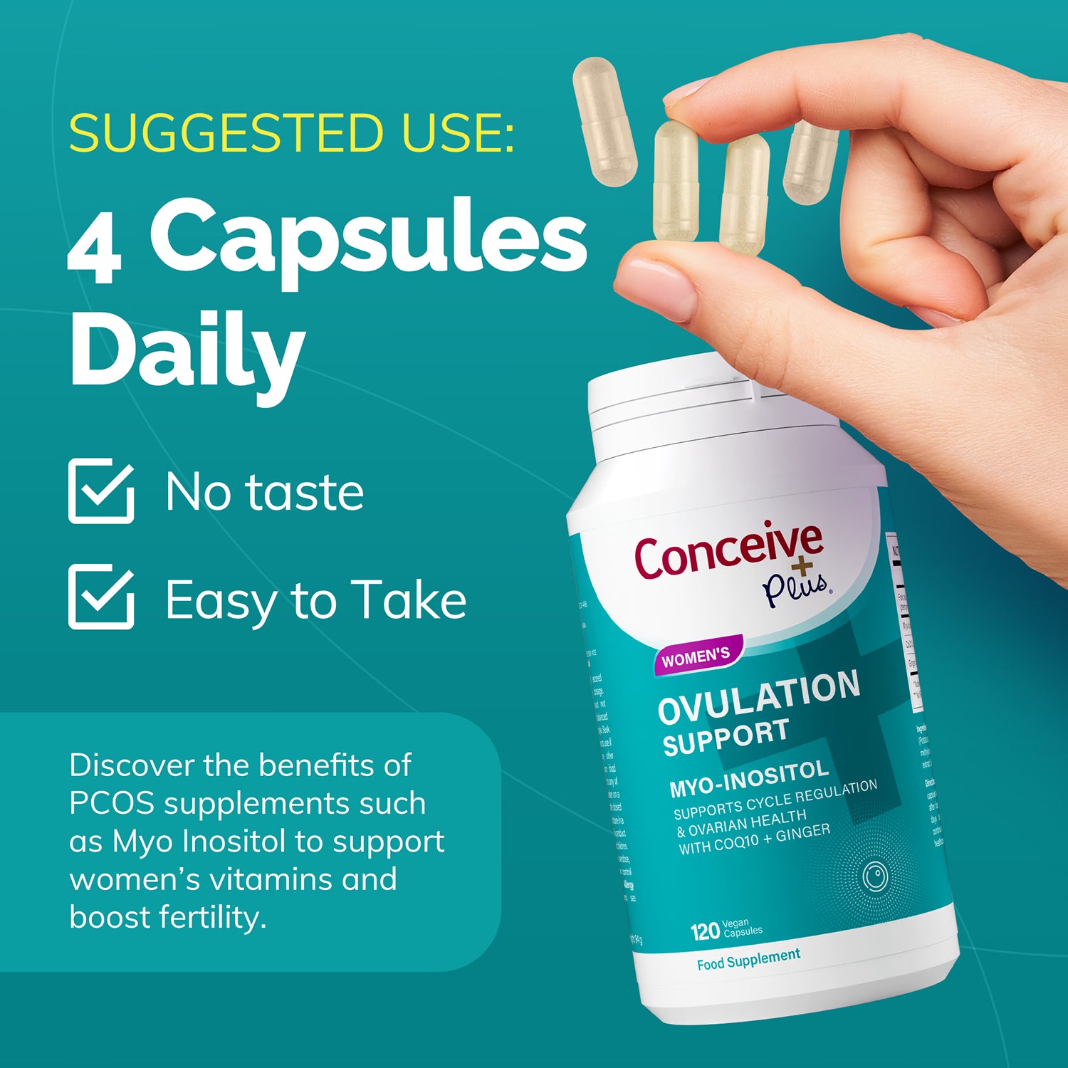 Conceive Plus ovulation support capsules 120, imported from the UK