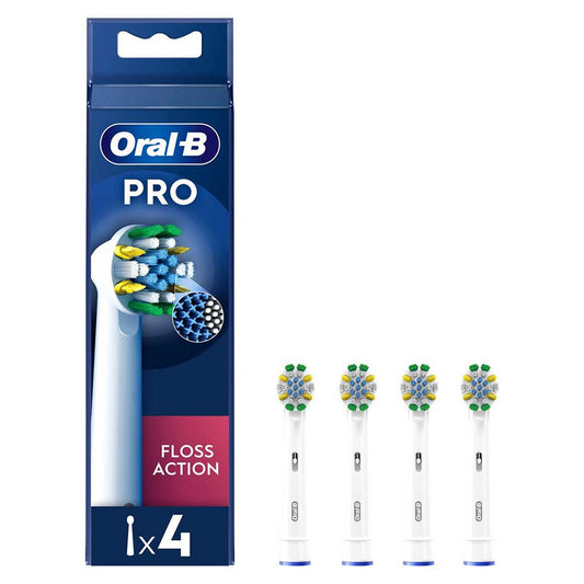 Oral-B FlossAction Toothbrush Head with CleanMaximiser Technology, 4 Pack Dental Boots   