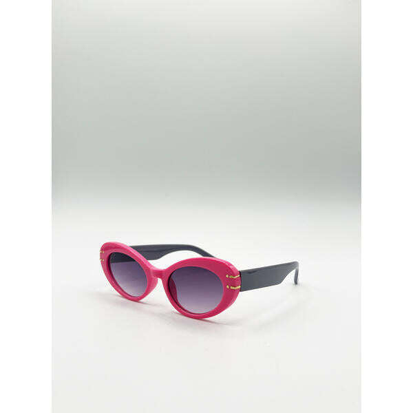 SVNX oval cat-eye sunglasses in hot pink - British product