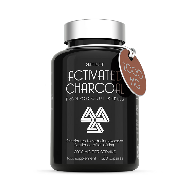 SuperSelf Activated Charcoal 2000mg 180 capsules - British product