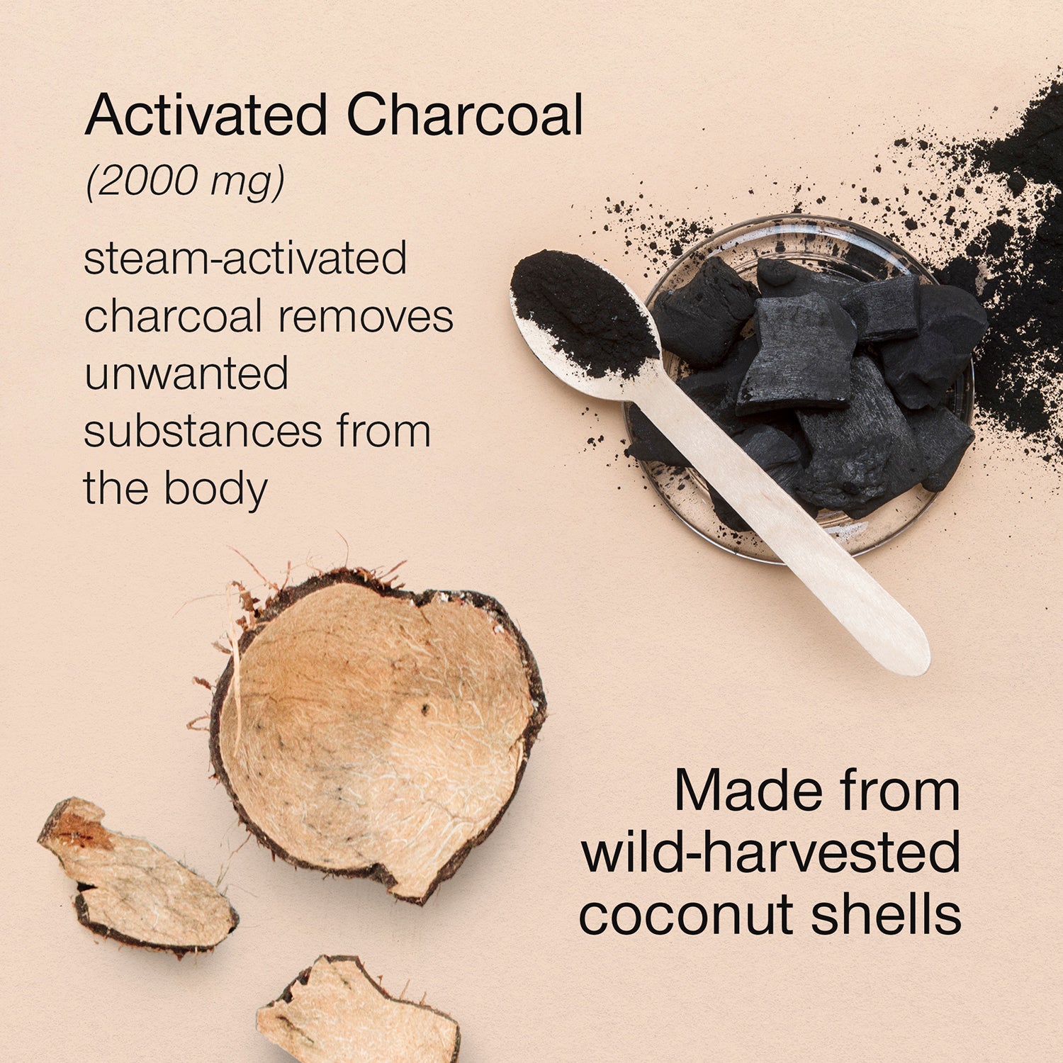 SuperSelf Activated Charcoal 2000mg 180 capsules - British product