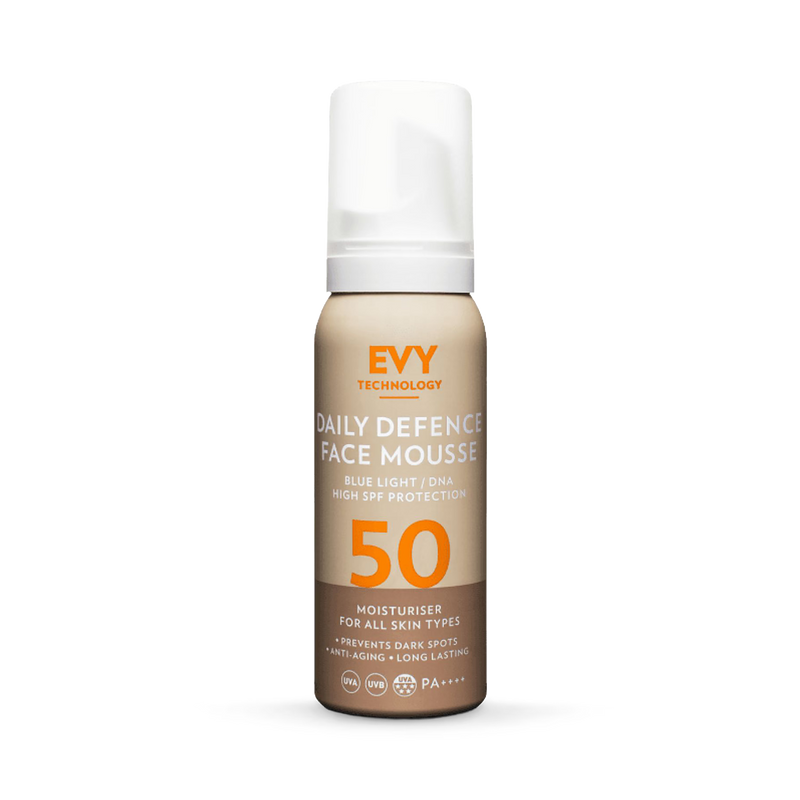 EVY Face Mousse SPF 50 sunscreen, UK version