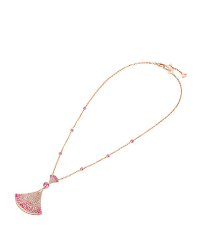 Harrods Bvlgari Divas' Dream Rose Gold Diamond Sapphire Ruby Necklace- Buy online at McGrocer