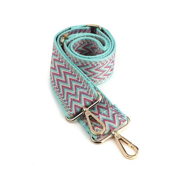 POM pastel zig-zag adjustable wide bag strap, imported from the UK