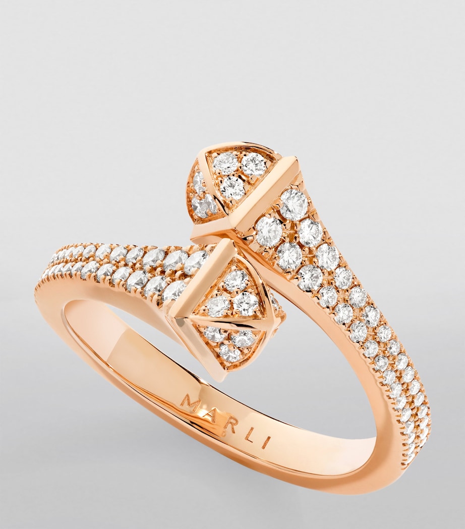 Marli New York rose gold diamond Cleo ring (British brand)