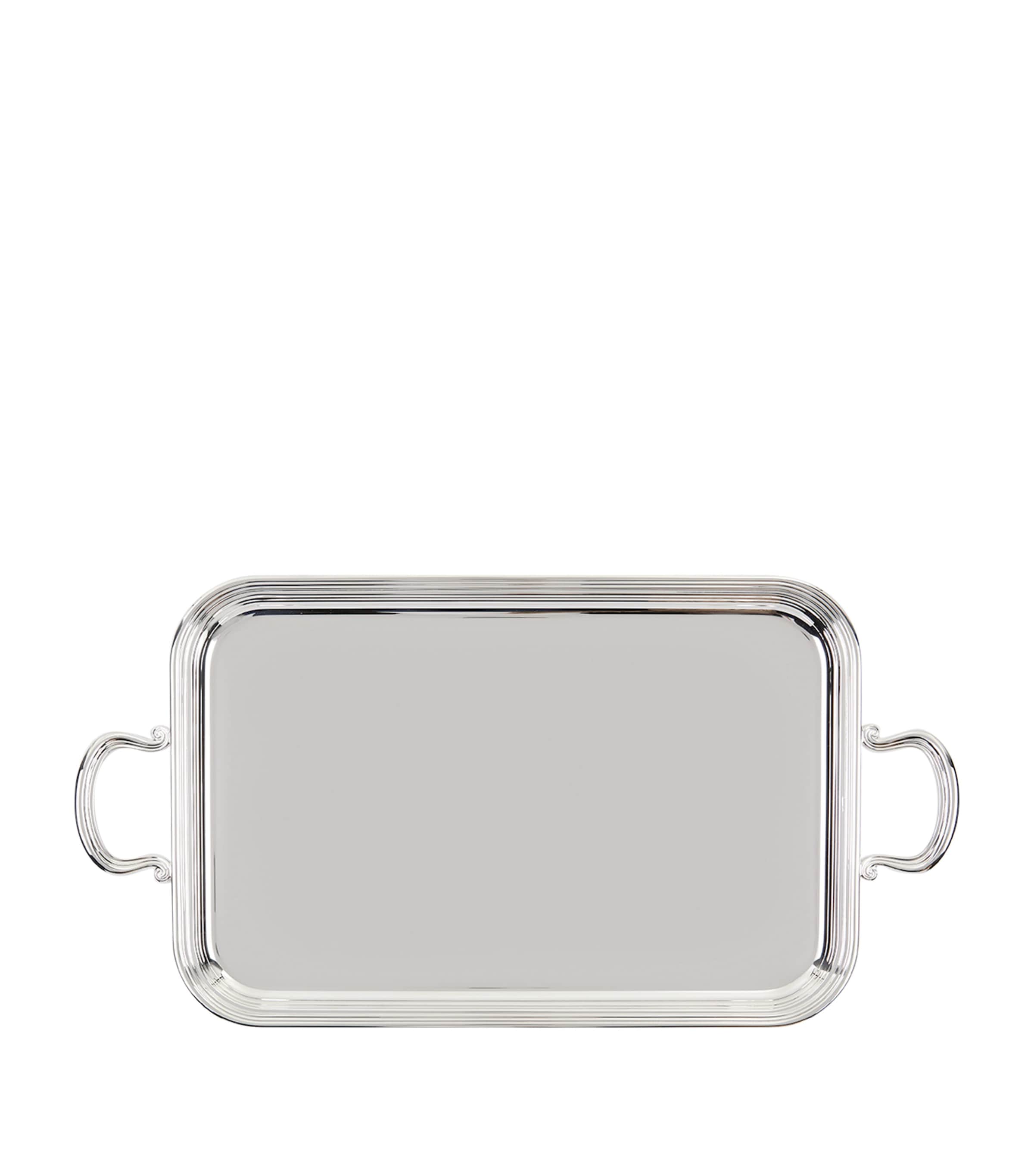 Greggio silver plated English tray with handles 50cm x 33cm, UK version