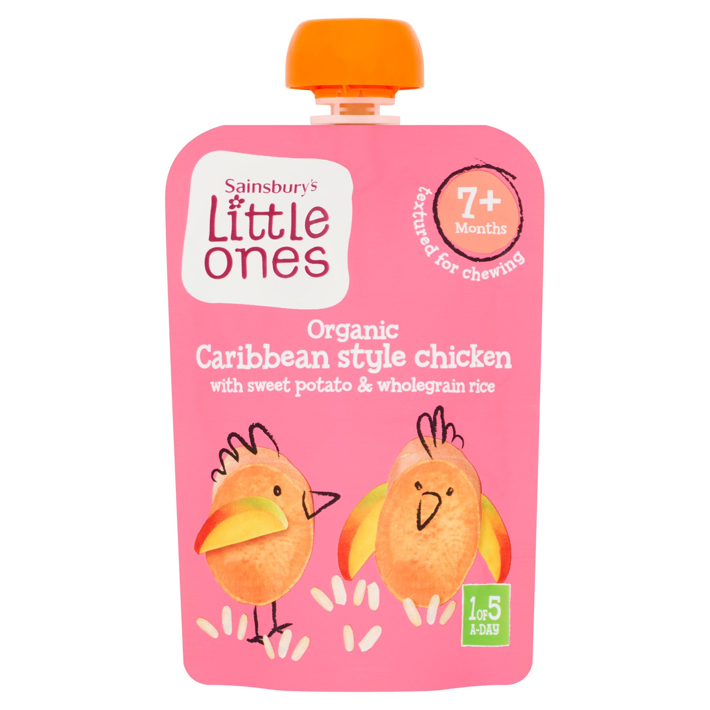 Sainsbury's Little Ones Organic Caribbean Style Chicken 7+ Months 130g baby meals Sainsburys   