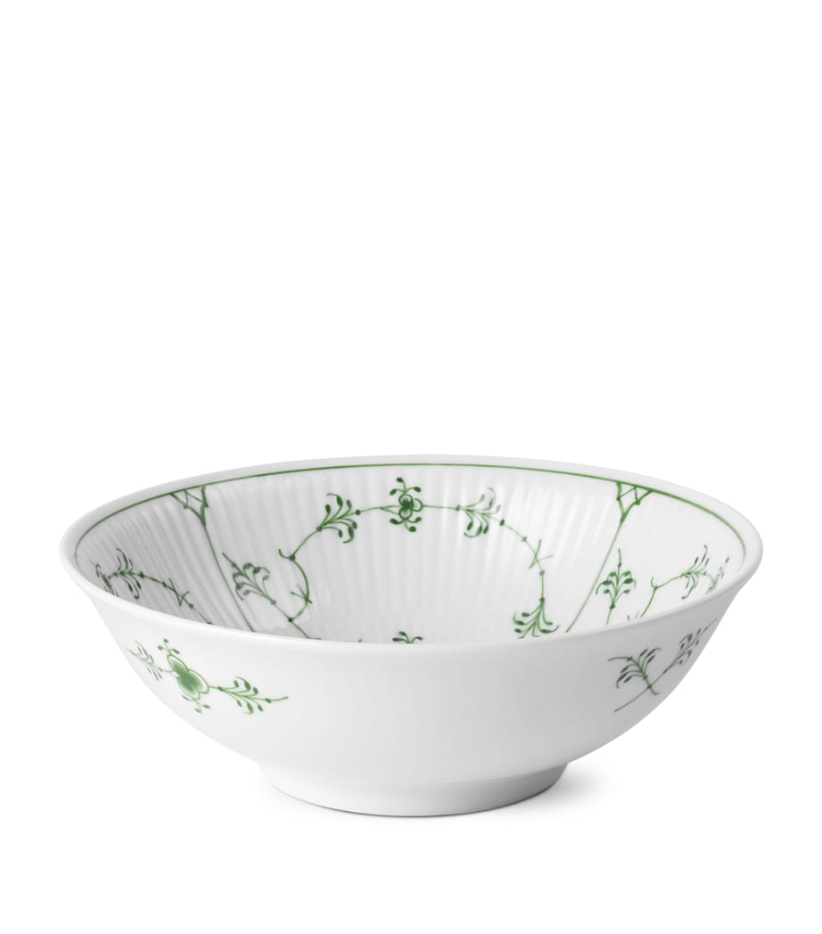 Royal Copenhagen Porcelain Green Fluted Plain Bowl 16cm, imported from the UK