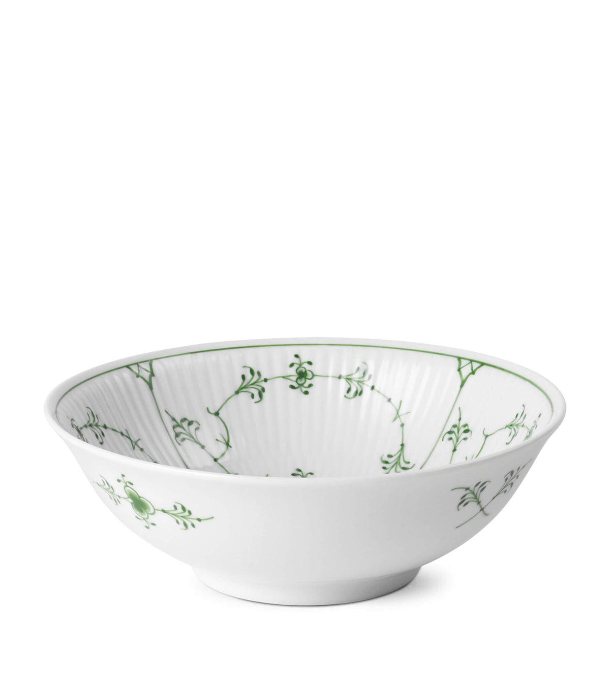 Royal Copenhagen Porcelain Green Fluted Plain Bowl 16cm, imported from the UK