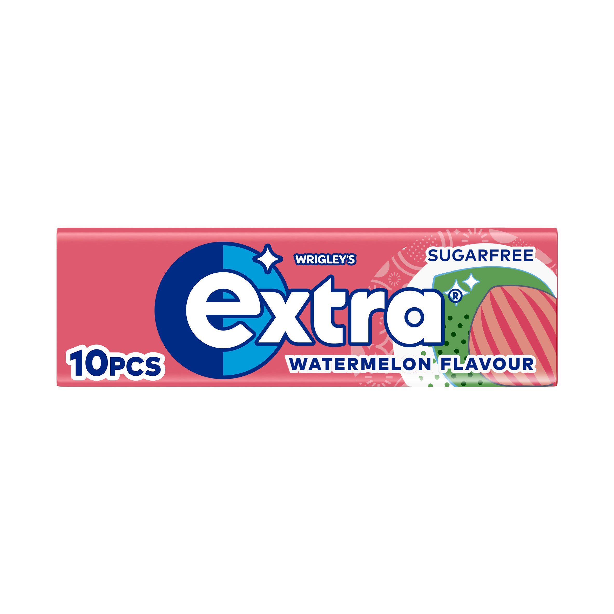 Extra Watermelon Flavour Sugarfree Chewing Gum Pieces x10 GOODS Sainsburys   