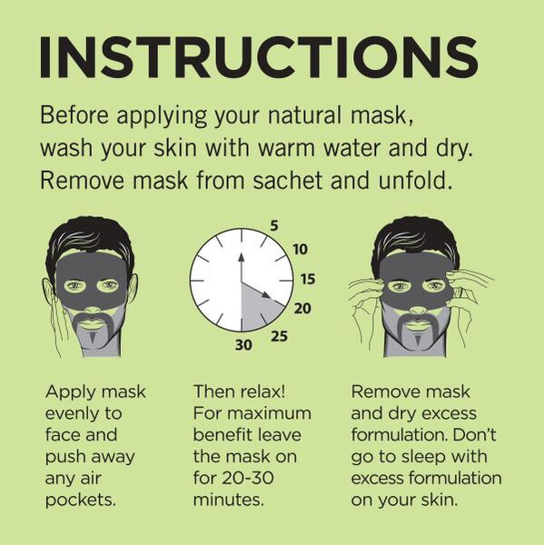 Fuss Free Naturals Charcoal Mask Men's Bearded Pack 3 - British product