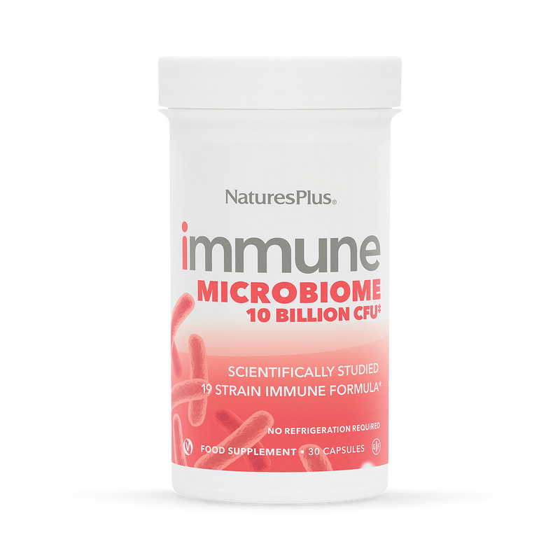NaturesPlus Immune Microbiome probiotic supplement 30 capsules, imported from the UK