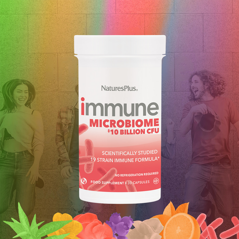 NaturesPlus Immune Microbiome probiotic supplement 30 capsules, imported from the UK