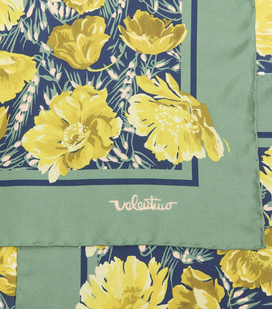 Valentino Garavani silk floral scarf 90cm, imported from the UK