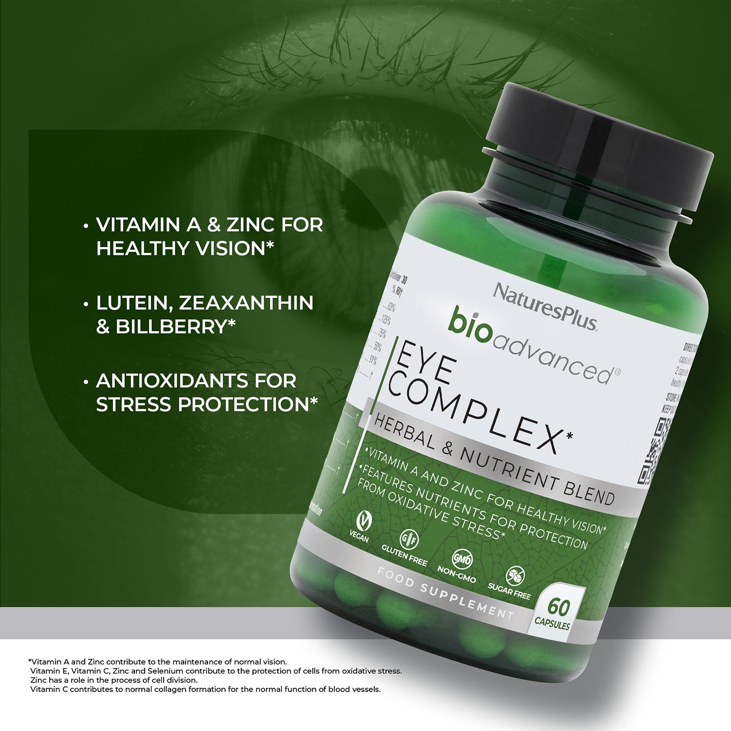 NaturesPlus Eye Complex supplement 60 capsules, imported from the UK