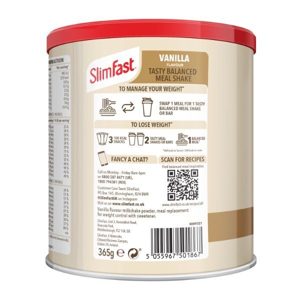 Slimfast Powder Tin Vanilla 365G