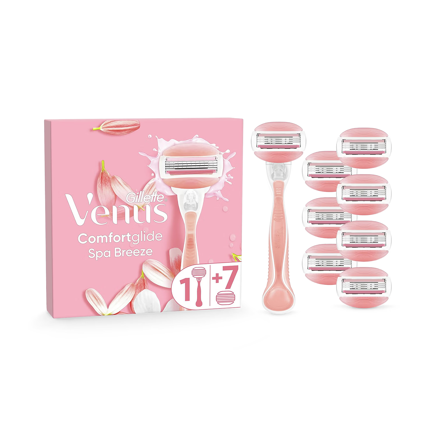 Venus Spa Breeze razor handle with 8 blades, UK version