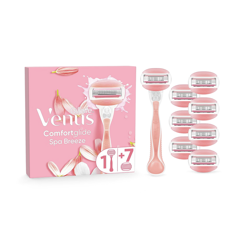 Venus Spa Breeze razor handle with 8 blades, UK version
