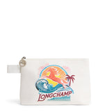 Longchamp La Pliage Surf canvas pouch with leather details (British brand)