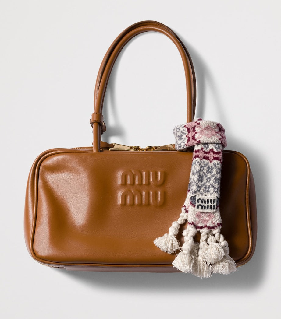Miu Miu wool-cashmere knitted bag charm - British product