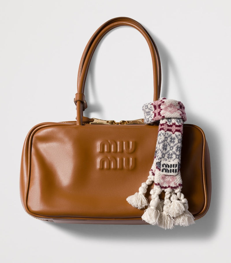 Miu Miu wool-cashmere knitted bag charm - British product