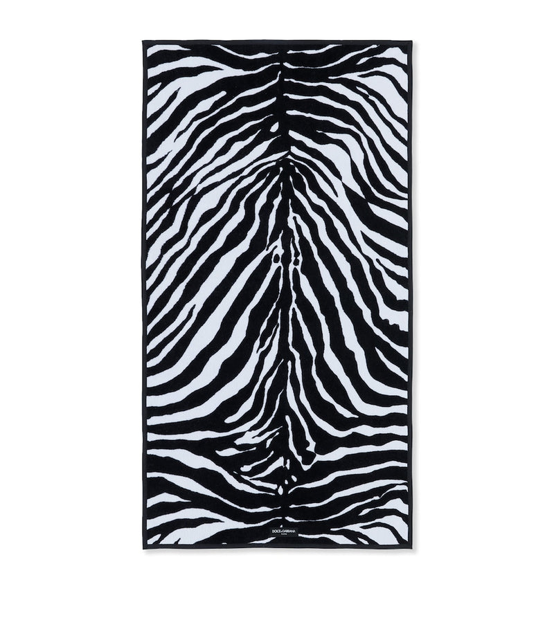 Dolce&Gabbana Casa cotton zebra print hand towel 60cm x 110cm - British product