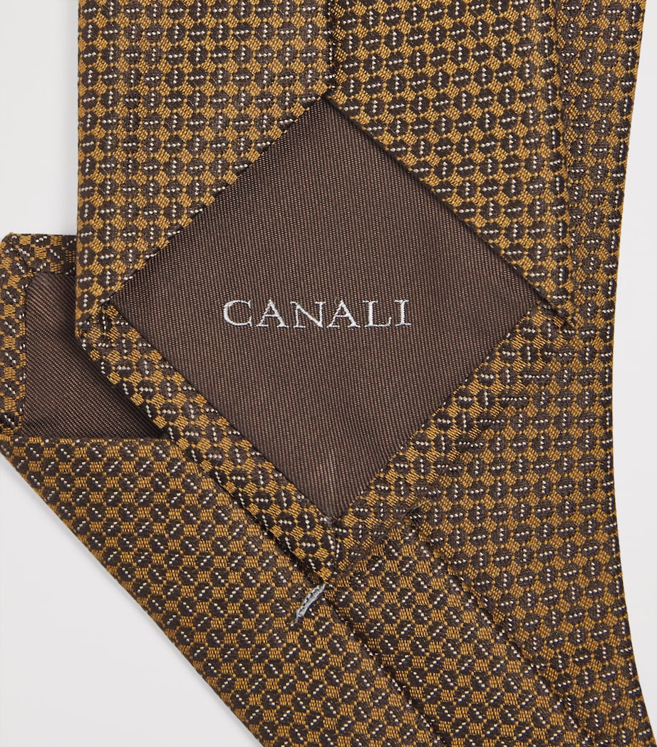 Canali silk-wool jacquard tie 8cm (British brand)