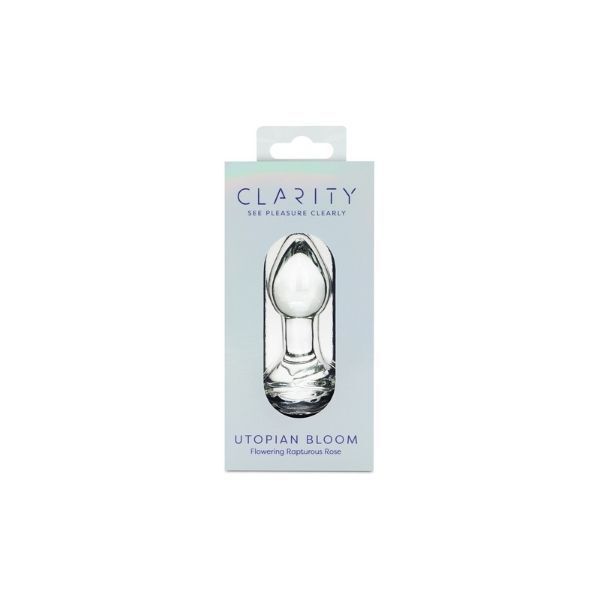 Clarity Utopian Bloom glass butt plug 4.3-inch, UK version