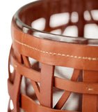 Ralph Lauren Medium Leather Preston Hurricane Candle Holder 30.5cm, imported from the UK