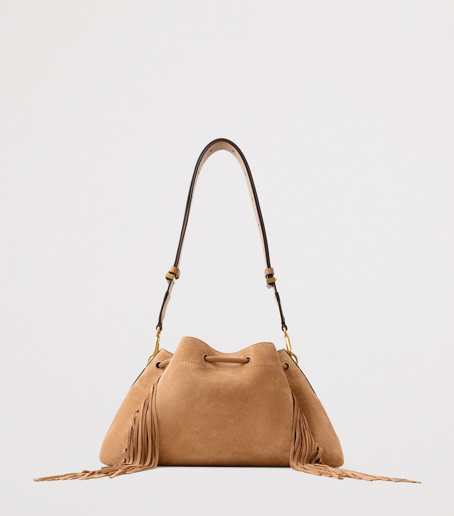 Jimmy Choo medium suede cinch bucket bag (British brand)
