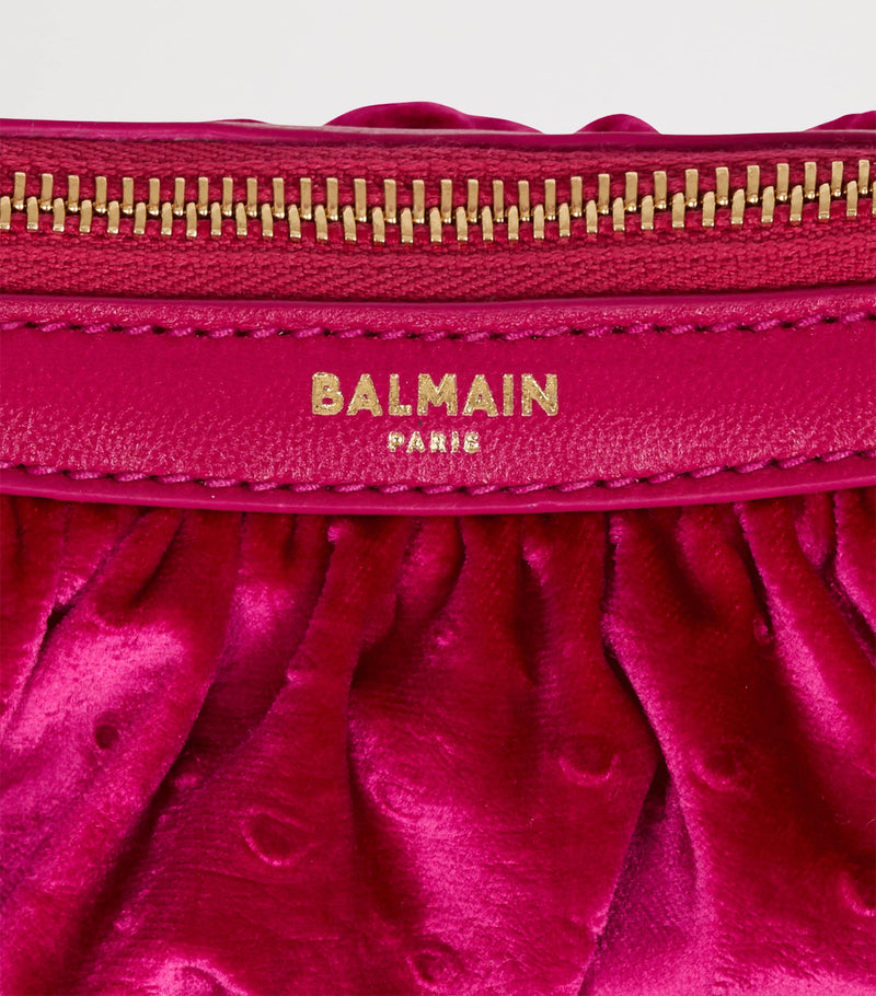 Balmain mini top-handle bag Ebene half-moon, imported from the UK