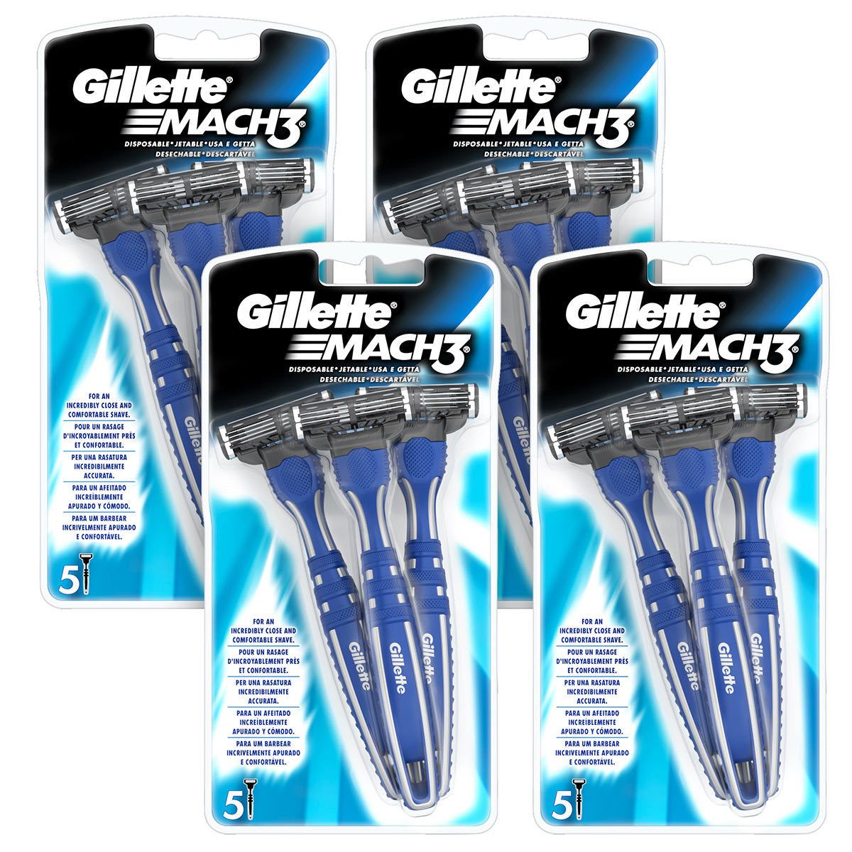 Gillette Mach3 Disposable Razors, 20 Pack Razors Costco UK