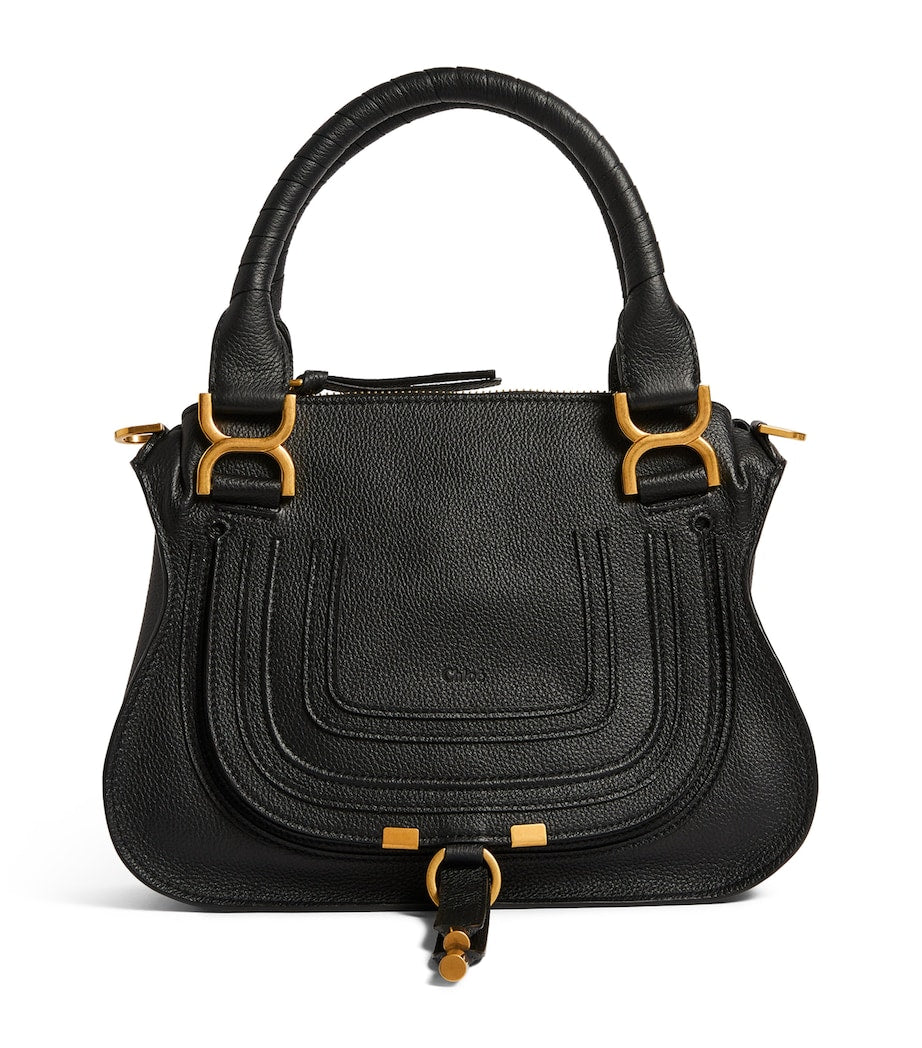 Chloé Marcie top-handle bag in grained leather, imported from the UK