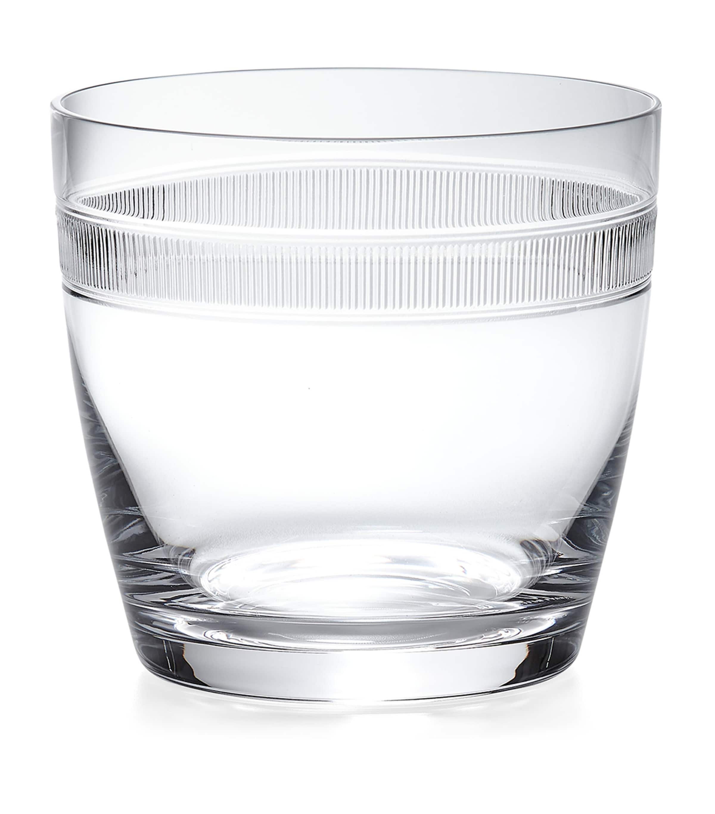 Ralph Lauren Langley crystal ice bucket with etched design, imported from the UK