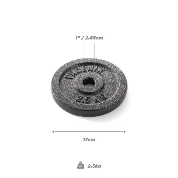 Phoenix Fitness 2.5kg weight plate 1 inch - British product