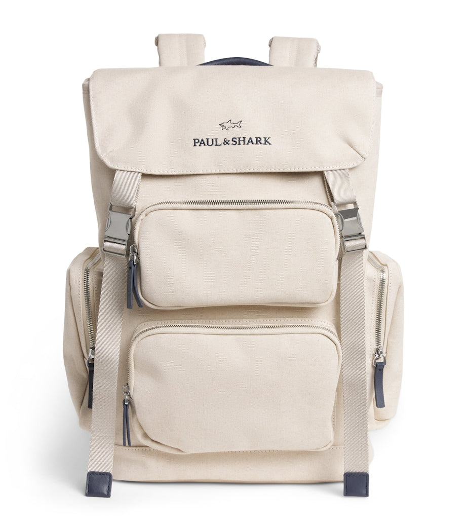 Paul & Shark cotton-blend canvas backpack - British product