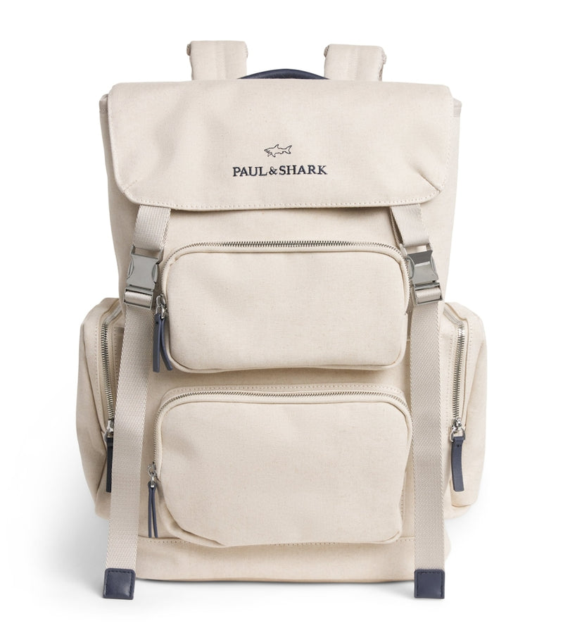 Paul & Shark cotton-blend canvas backpack - British product