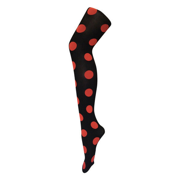 Sock Snob Ladies 80 Denier Opaque Patterned Tights 8-14 UK GOODS Superdrug Big Spot Red  