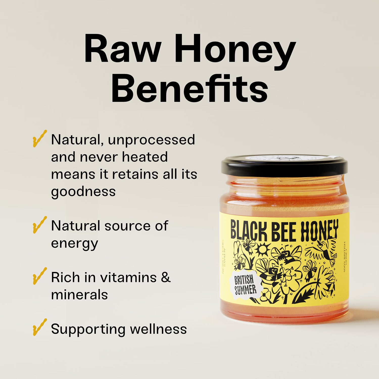 Black Bee British Summer Honey 227g