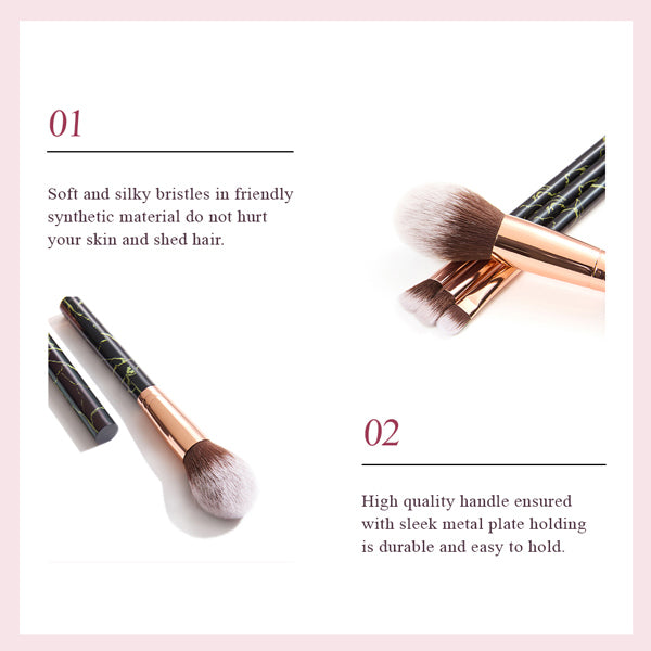 Livingandhome professional makeup brush set black 12 pieces - British product